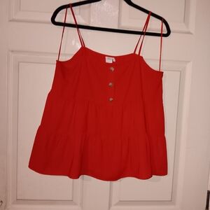 Paper Crane Sz M Red Sleeveless Top